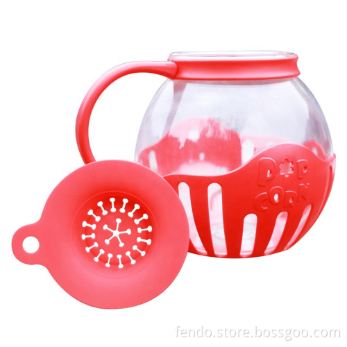 Borosilicate Glass Round Microwave Popcorn Jar for Hot Air Popcorn
